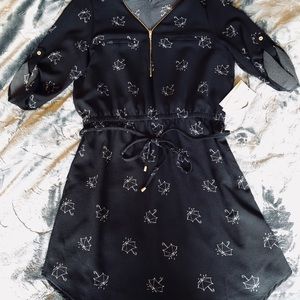 Black dress with umbrellas